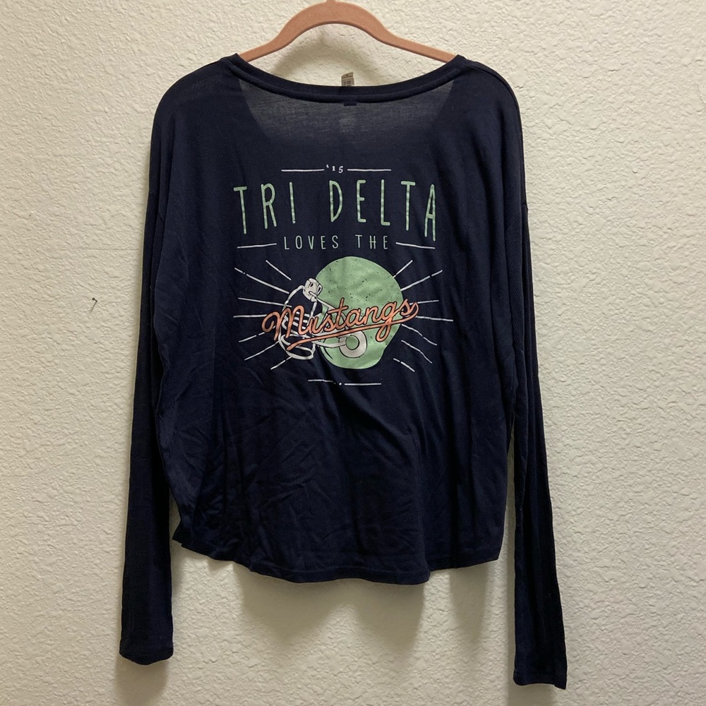 🆕 Black SMU Mustangs x Tri Delta Long Sleeve Tee